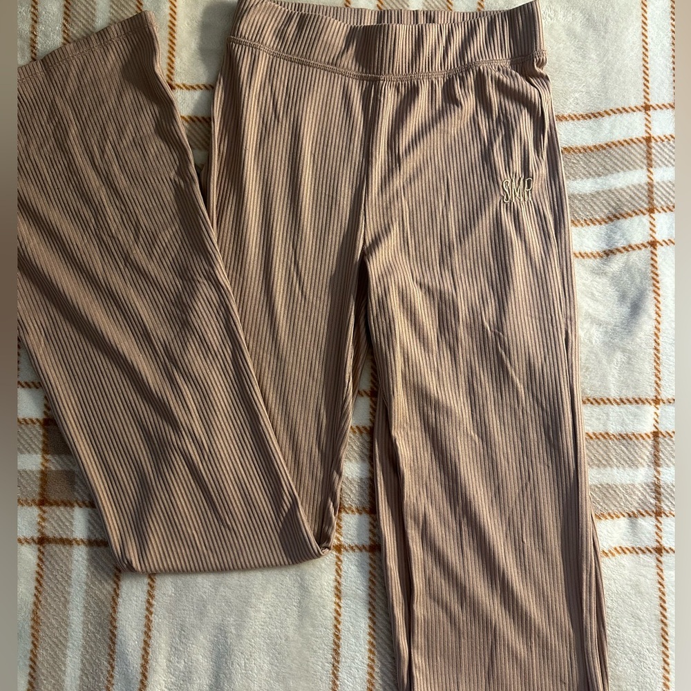 Tan Sommer Ray Ribbed Flare Pants